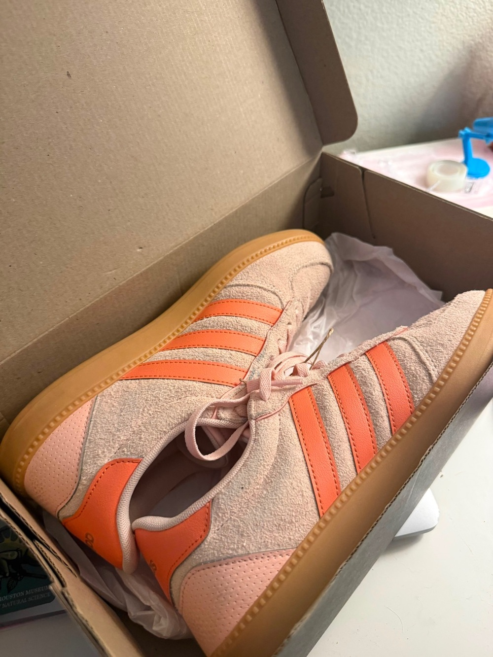 adidas | Blush | Pink and Orange Suede | Low-Top Sneakers | 8